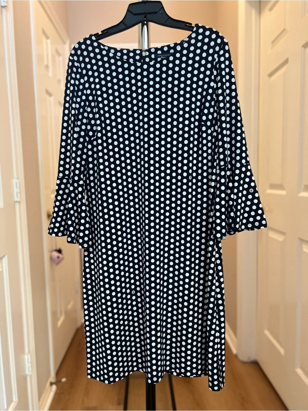 Tommy Hilfiger Black and White Polka Dot Shift Dress